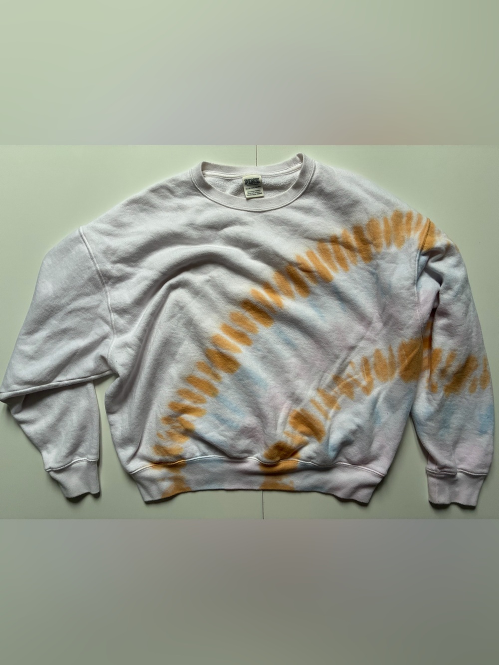 VS PINK Crewneck Sweatshirt Tie-Dye White/Orange/Blue/Pink - Size XS
